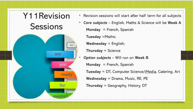 2026 Revison Timetable